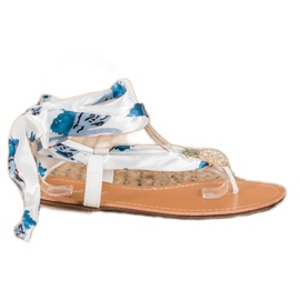 SHELOVET Sandálias Amarradas Com Abacaxi branco multicolorido SHELOVET Sandálias Amarradas Com Abacaxi branco multicolorido