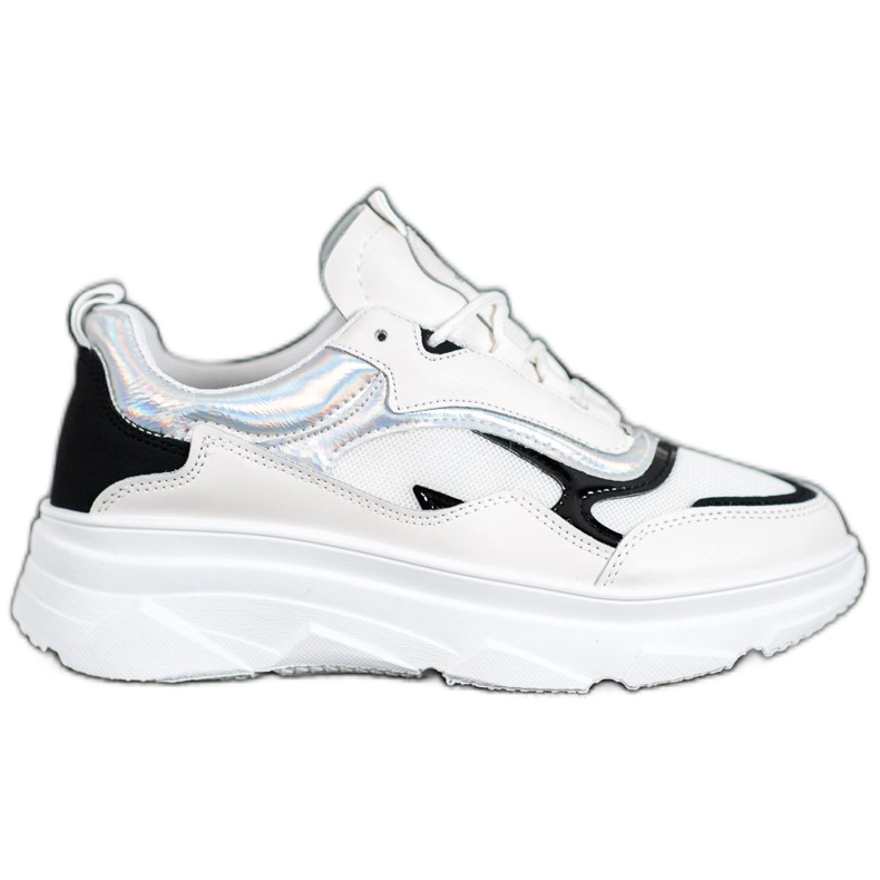 SHELOVET Tênis brancos elegantes preto