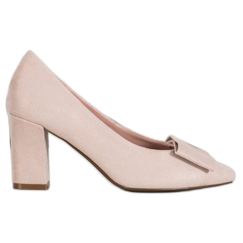 W. Potocki Bombas de purpurina com arco bege W. Potocki Bombas de purpurina com arco bege