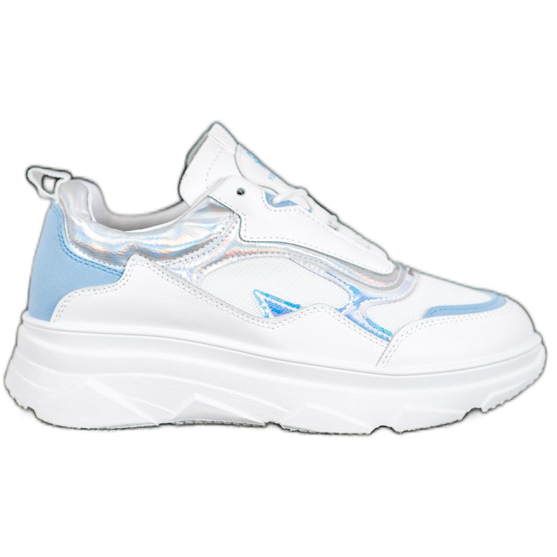 SHELOVET Tênis brancos elegantes azul
