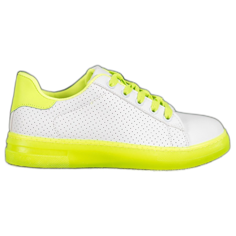 SHELOVET Sapatos Com Sola Neon branco amarelo