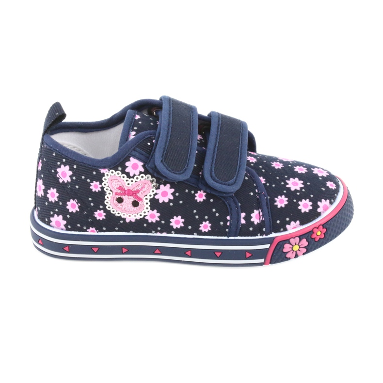 Atletico Tênis atlético margarida velcro azul marinho rosa