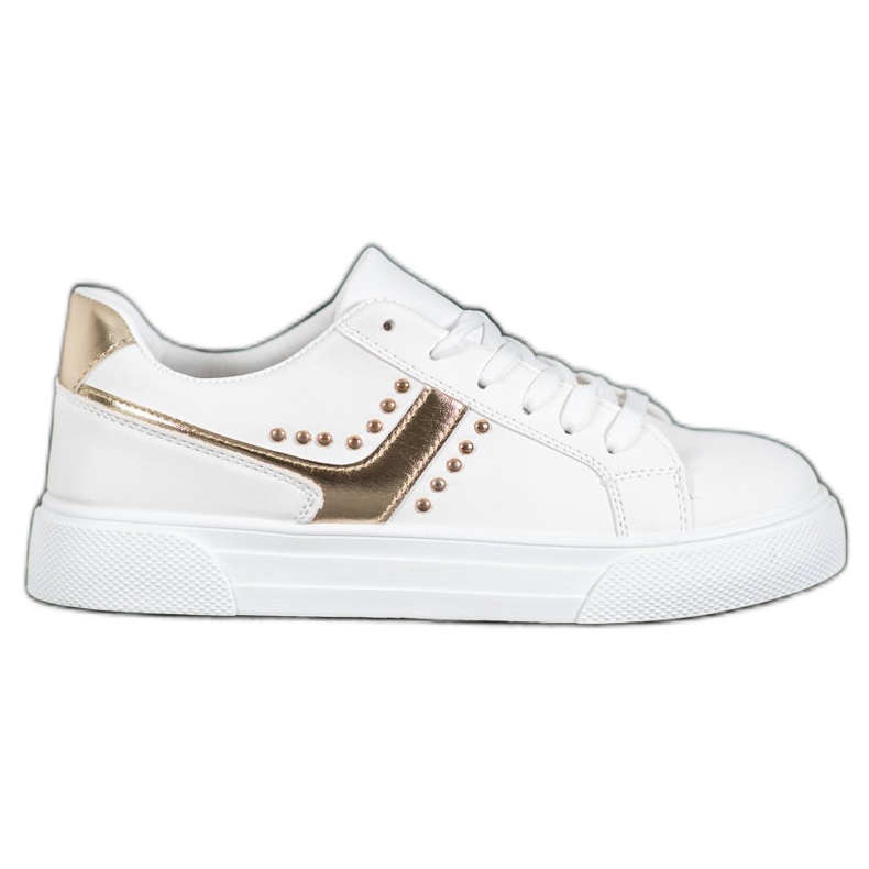 SHELOVET Sapatos amarrados com enfeite de ouro branco SHELOVET Sapatos amarrados com enfeite de ouro branco