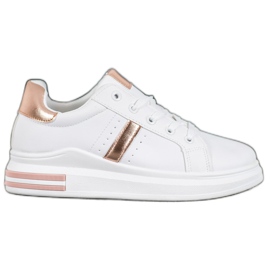 SHELOVET Sapatos esportivos com inserções douradas branco