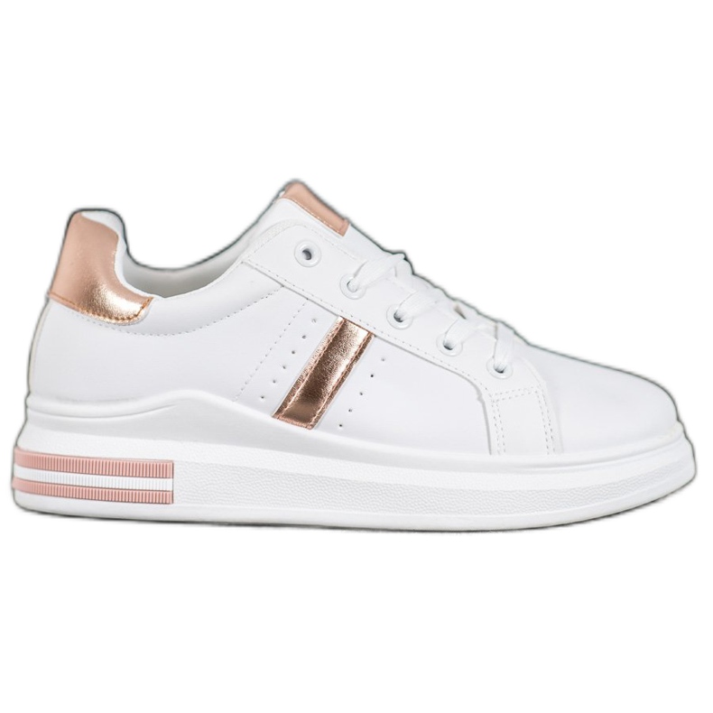 SHELOVET Sapatos esportivos com inserções douradas branco