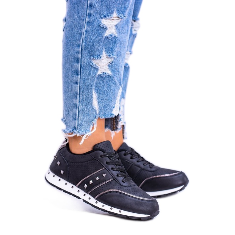 EVE Sapatos esportivos pretos com tachas 8SP30-0449