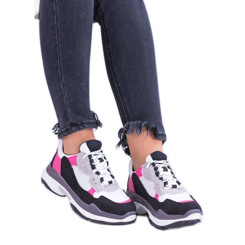 Moow Tênis sapatos esportivos femininos brancos KP8877 multicolorido