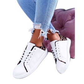 FRJ Tênis feminino branco Lumiere com estampa de oncinha