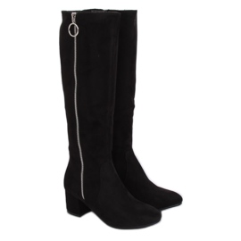 Botas pretas de salto alto 252-P Black Ii Quality preto