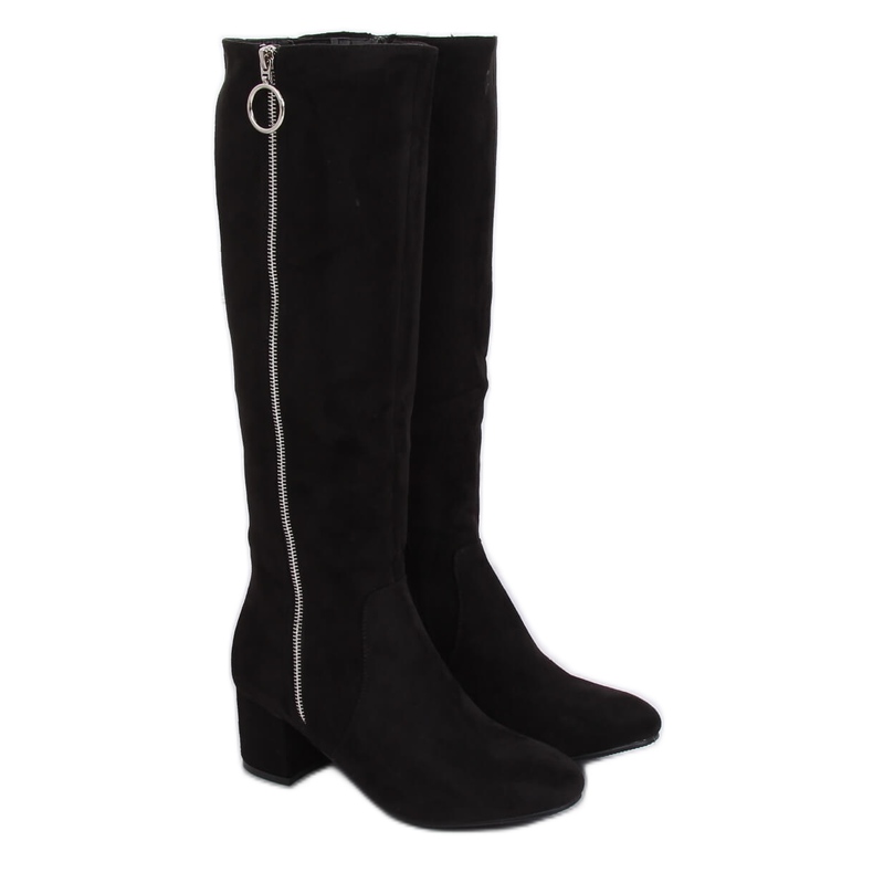 Botas pretas de salto alto 252-P Black Ii Quality preto