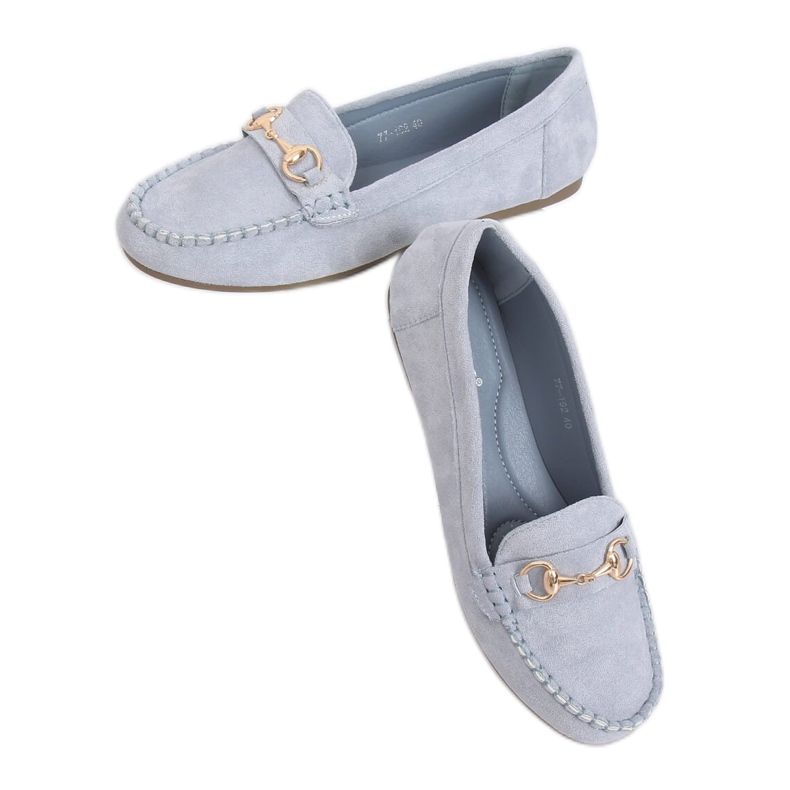 Mocassins de camurça azul 77-192 Blue