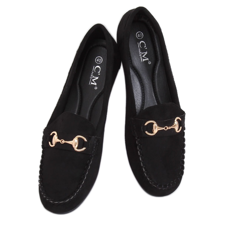 Mocassins pretos de camurça 77-192 pretos