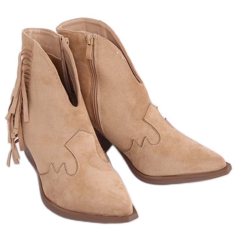 Botas de cowboy bege femininas NC999 bege