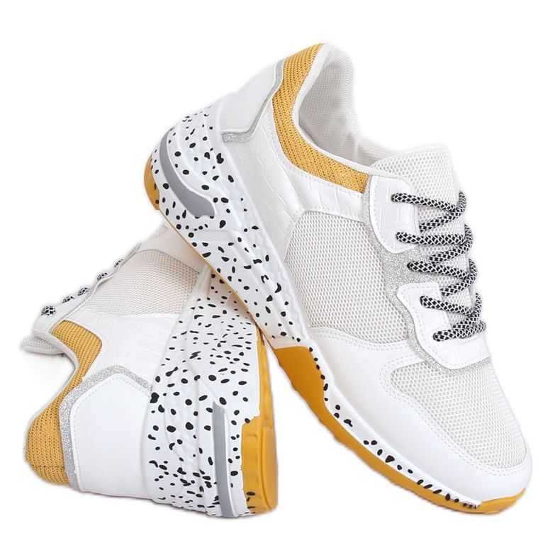 Sapatos esportivos amarelos YL-22 brancos