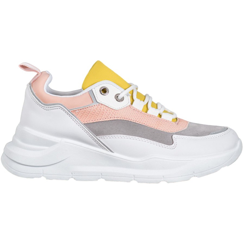 SHELOVET Tênis na plataforma branco multicolorido