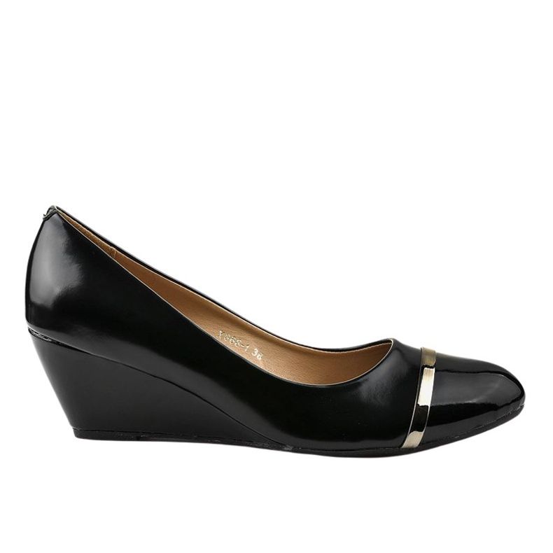 Bombas pretas na cunha X668-1 preto