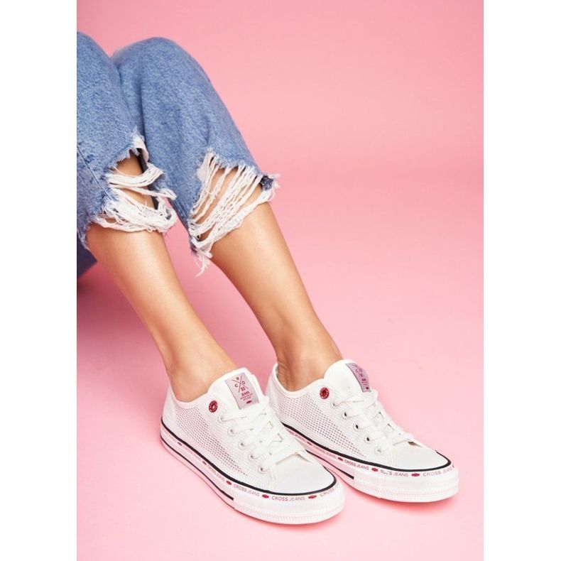 Tênis feminino cross jeans malha branca FF2R4016C branco