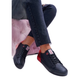 Cross Jeans Tênis femininos negros EE2R4019C preto vermelho