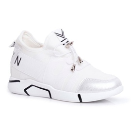 SEA Sapatos esportivos femininos brancos com zíper e cordão NB358 SEA Sapatos esportivos femininos brancos com zíper e cordão NB358