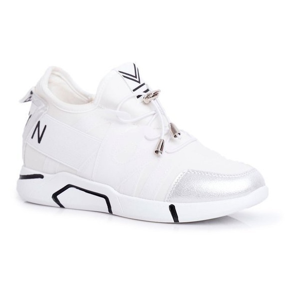 SEA Sapatos esportivos femininos brancos com zíper e cordão NB358