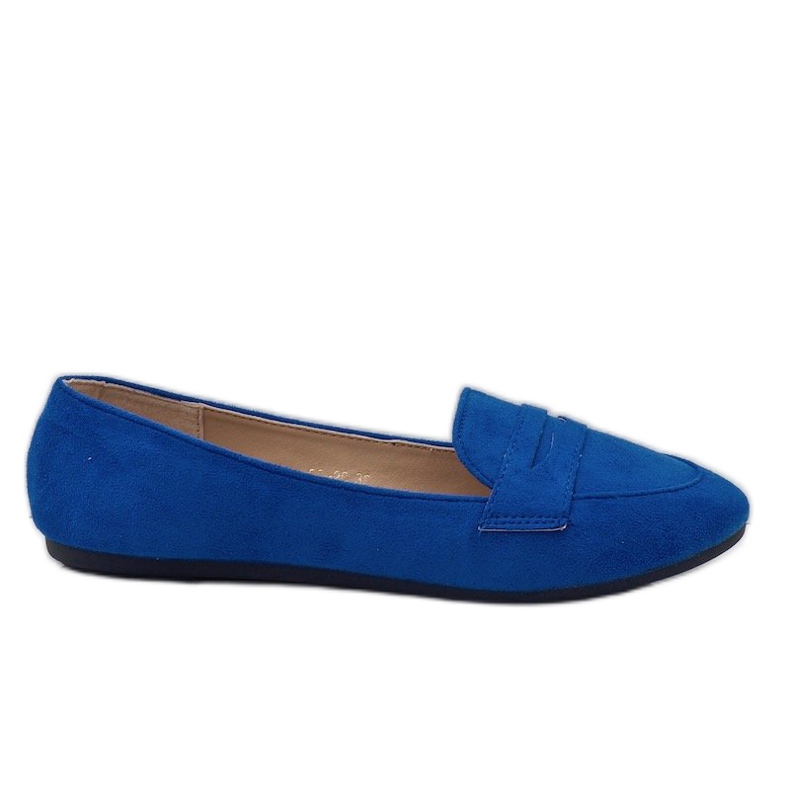 Mocassins de bailarina 3C-20 eco-camurça azul