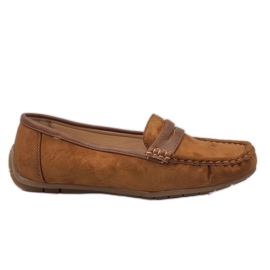 Mocassins marrons das bailarinas BO-378 castanho