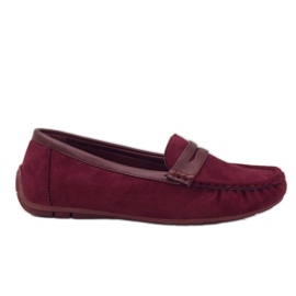 Mocassins marrons de bailarinas BO-378 vermelho