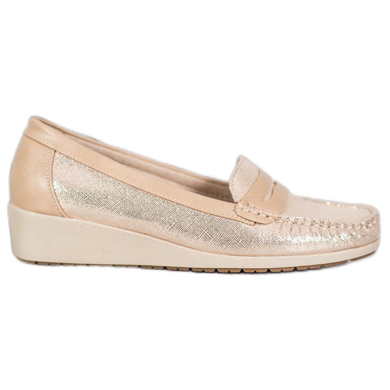 Comer Mocassins elegantes na plataforma amarelo