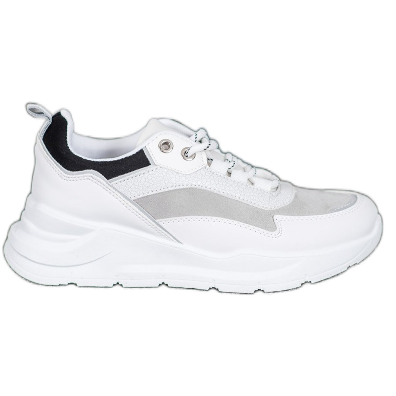 SHELOVET Tênis na plataforma branco preto