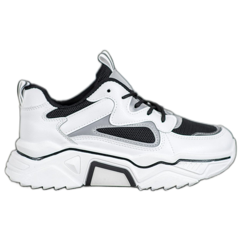 Weide Tênis elegantes com malha branco preto