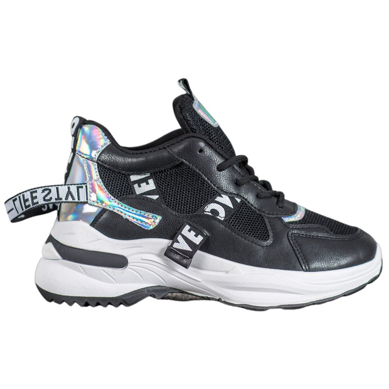 Weide Tênis elegantes com inscrições preto Weide Tênis elegantes com inscrições preto