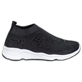 SUPER COOL Sapatos Pretos Com Cristais SUPER COOL Sapatos Pretos Com Cristais