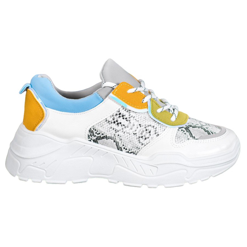 SHELOVET Tênis da moda branco multicolorido