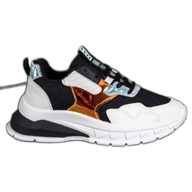 SHELOVET Tênis Com Malha branco preto