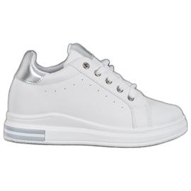 SHELOVET Tênis com cunha oculta branco