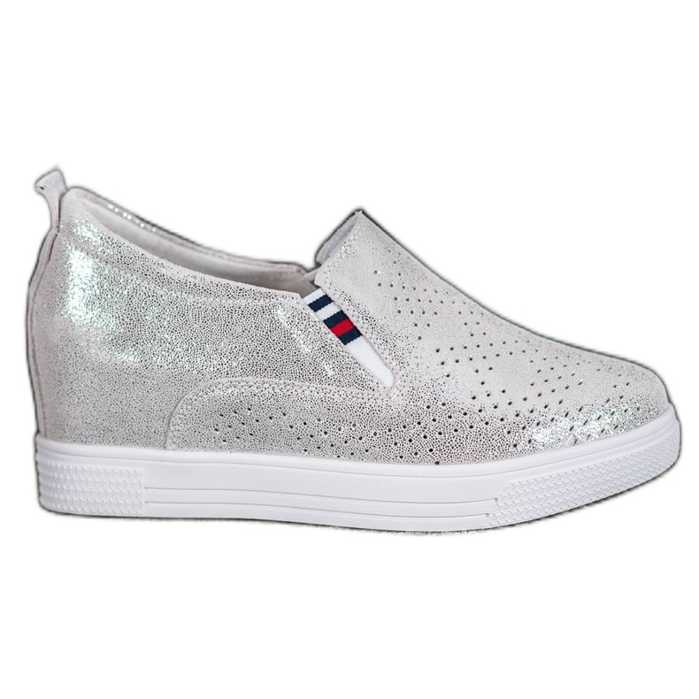 Filippo Sapatos de couro em cunha cinza