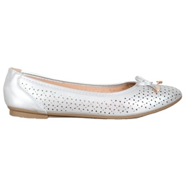 SHELOVET Bailarina a céu aberto com couro ecológico cinza