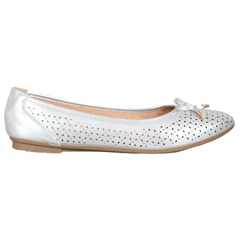 SHELOVET Bailarina a céu aberto com couro ecológico cinza