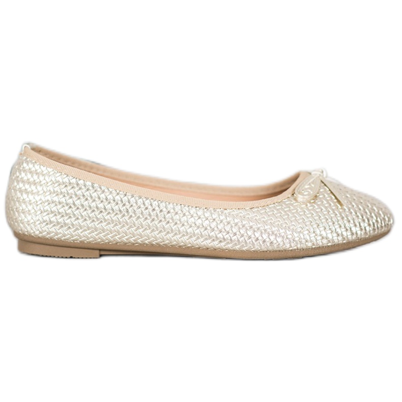 SHELOVET Bailarinas douradas trançadas dourado