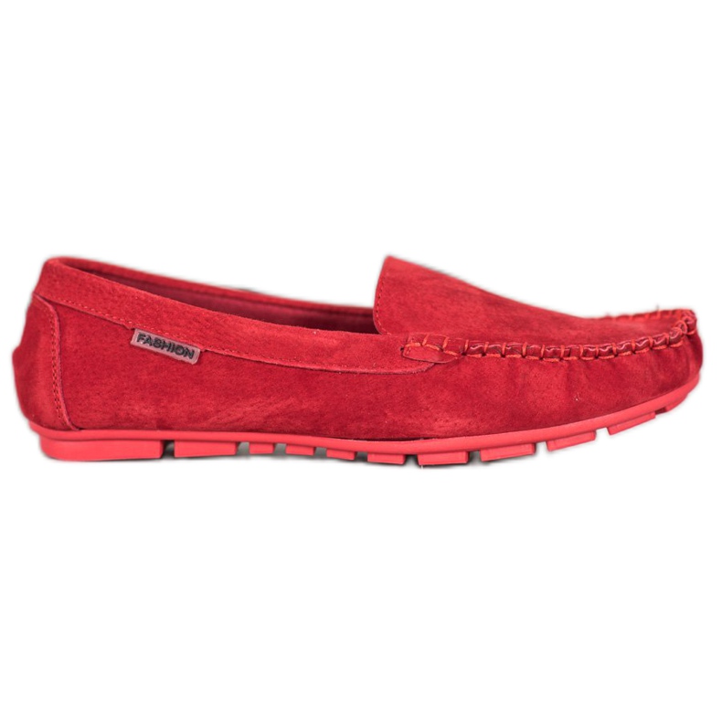 Mocassins de couro VINCEZA clássicos vermelho