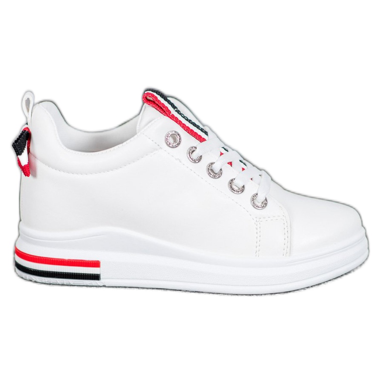 Weide Tênis com cunha oculta branco preto vermelho Weide Tênis com cunha oculta branco preto vermelho