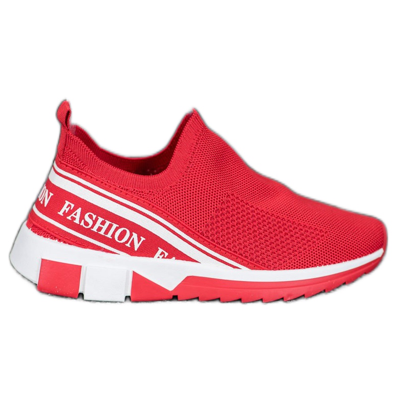 SHELOVET Openwork Slipony Fashion branco vermelho