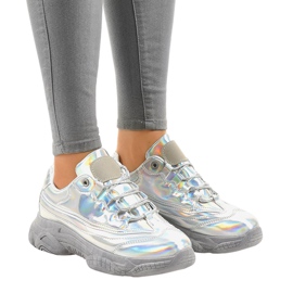 Tênis prateado Z-9781 cinza