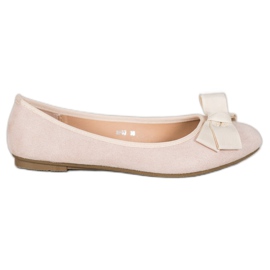 Clowse Bailarinas elegantes com um arco marrom