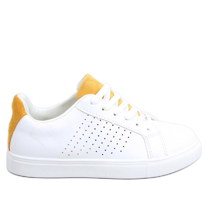 Tênis feminino branco WB807 BRANCO / AMARELO