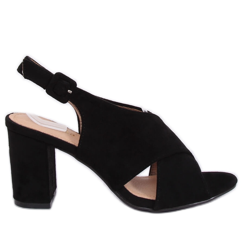 Sandálias pretas de salto alto F1827 pretas preto