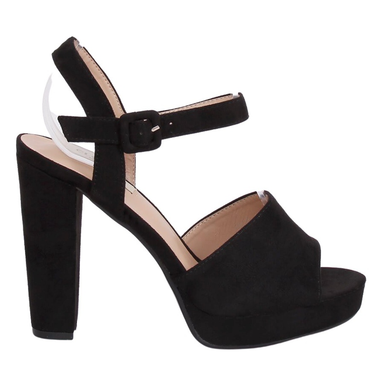 Sandálias pretas de salto alto 9R16 pretas preto