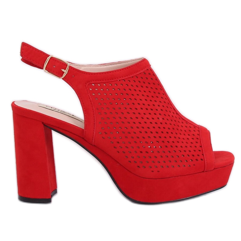 Salto alto com aberturas vermelhas 9R82 Vermelho