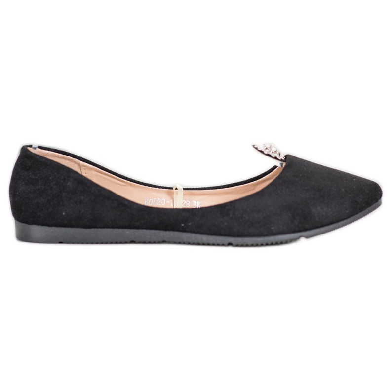 Bailarinas pretas com enfeite de VINCEZA preto