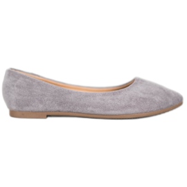 Bailarinas clássicas de camurça VINCEZA cinza